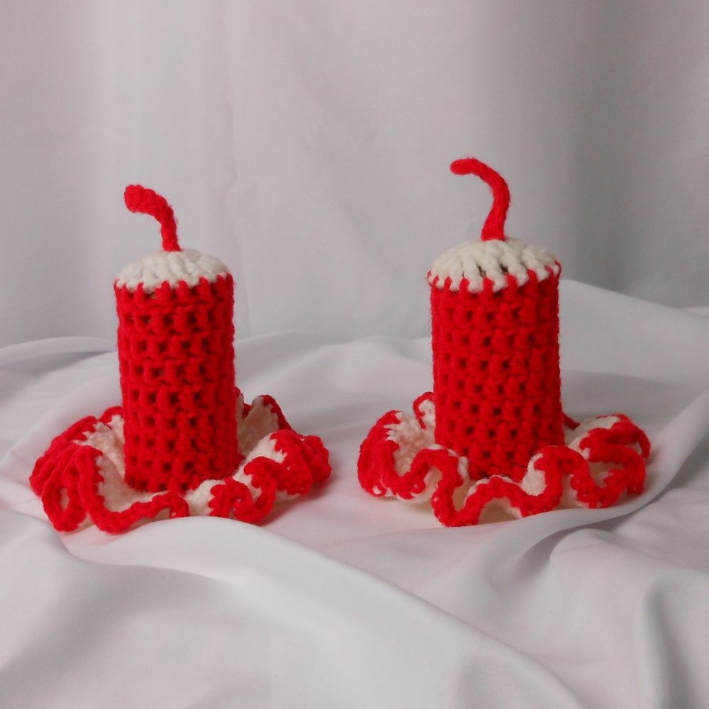 Vintage Crochet Candles Table Decor